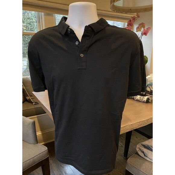 Michael Kors Men's Polo Shirt Size Extra Large Black Tiny Logo Embroidered EUC - Picture 6 of 8
